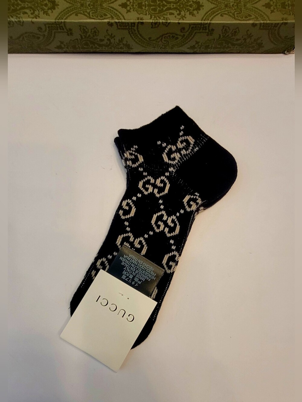 🇮🇹Gucci Black & White GG🧦 Ankle Sock✨️ - Picture 6 of 7